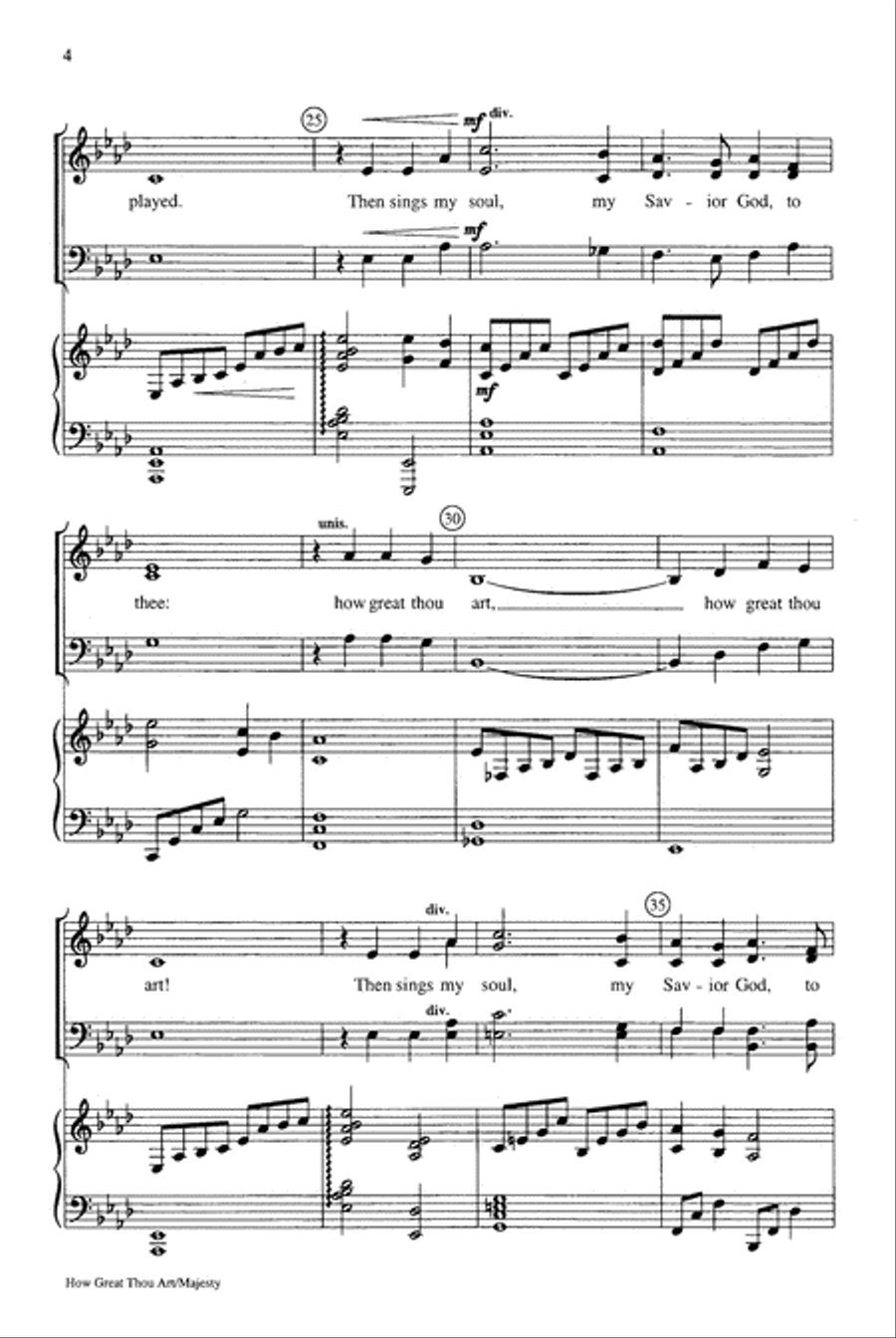 How Great Thou Art/Majesty 4-Part scores gallery preview page 5