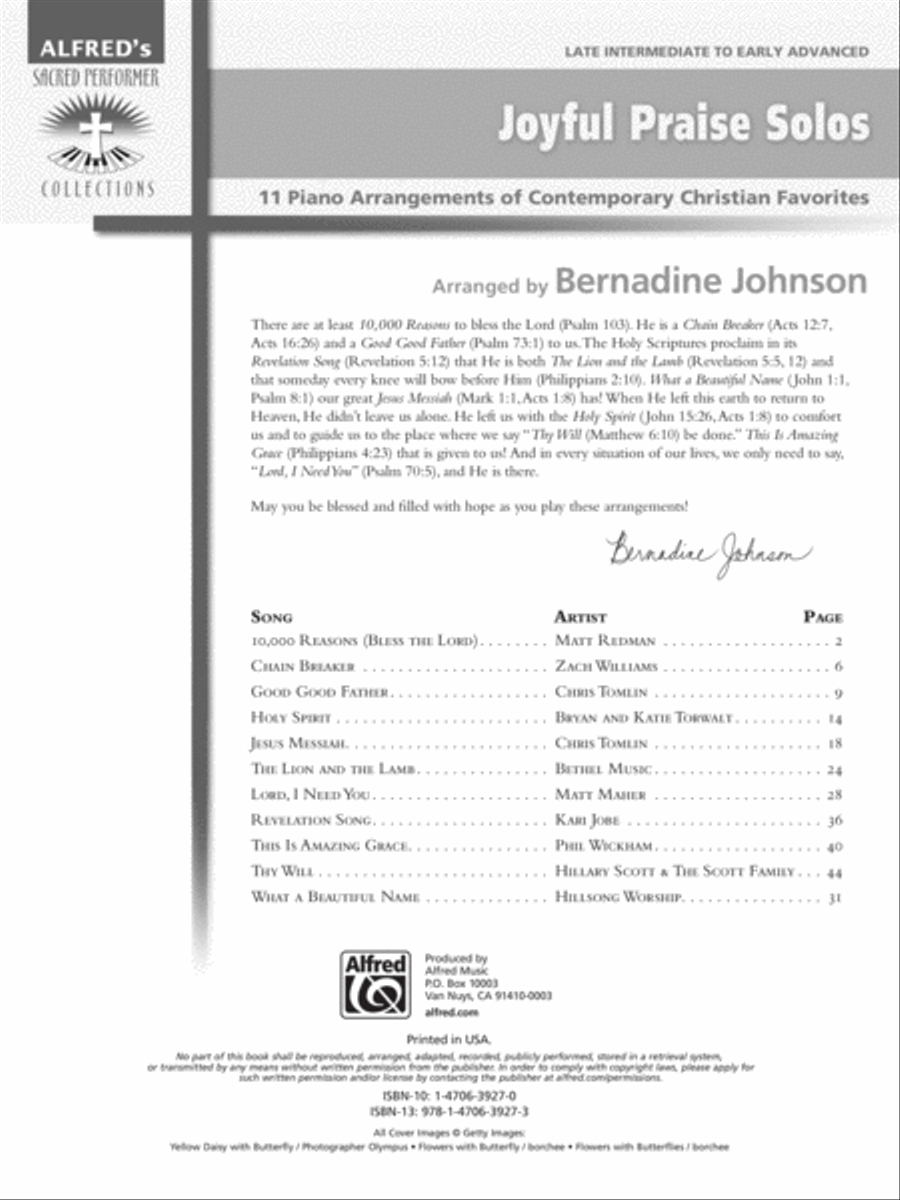Joyful Praise Solos Piano Solo scores gallery preview page 2