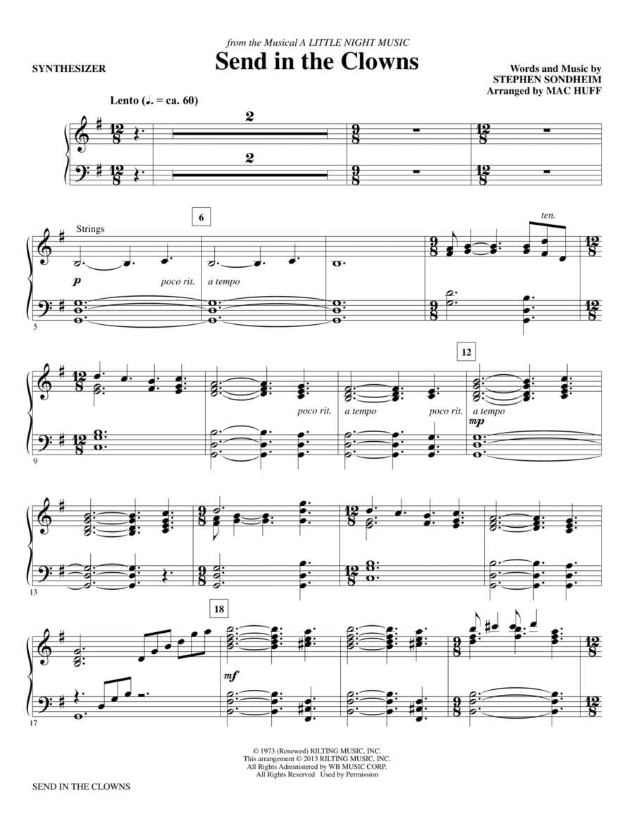 Send in the Clowns - Synthesizer Choir scores gallery preview page 1