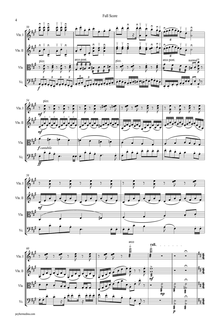 Christmas Medley, for string quartet String Quartet scores gallery preview page 6