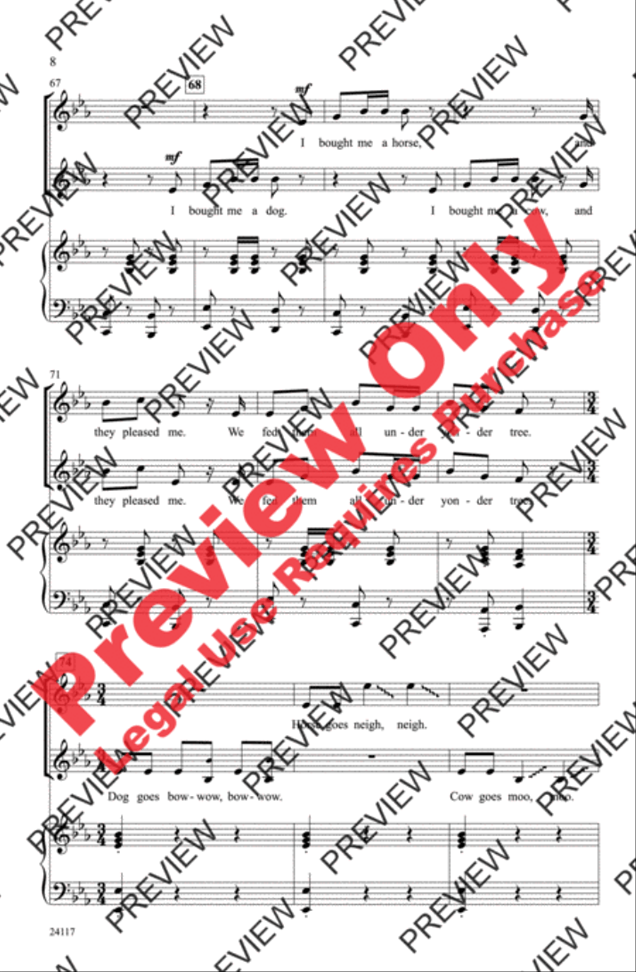 I Bought Me a Cat 2-Part scores gallery preview page 8