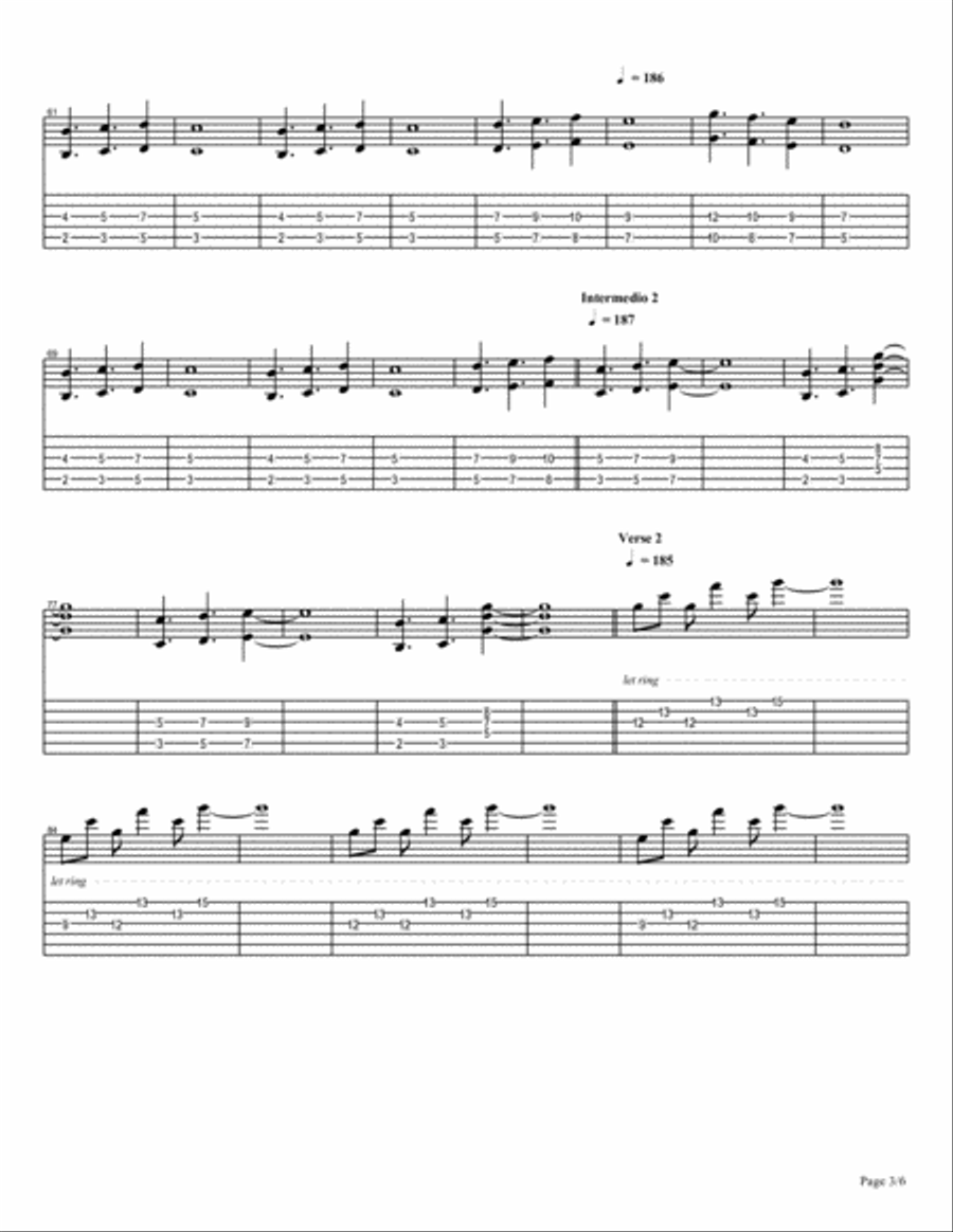 Bleach Guitar Tablature scores gallery preview page 4