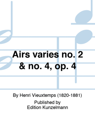 Book cover for Airs variés no. 2 & no. 4, Op. 4