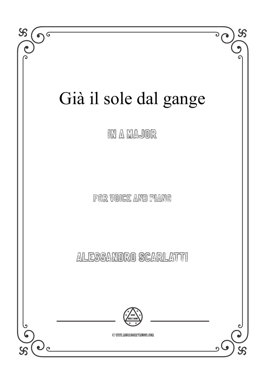 Scarlatti-Già il sole dal gange in A Major,for Voice and Piano Piano, Vocal scores gallery preview page 1