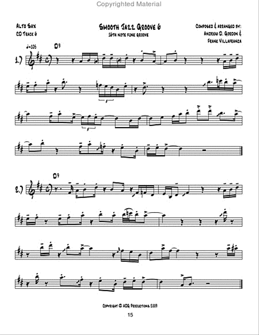 Ultra Smooth Jazz Grooves For Eb alto saxophone (Book/Downloadable Audio mp3) Alto Saxophone scores gallery preview page 2