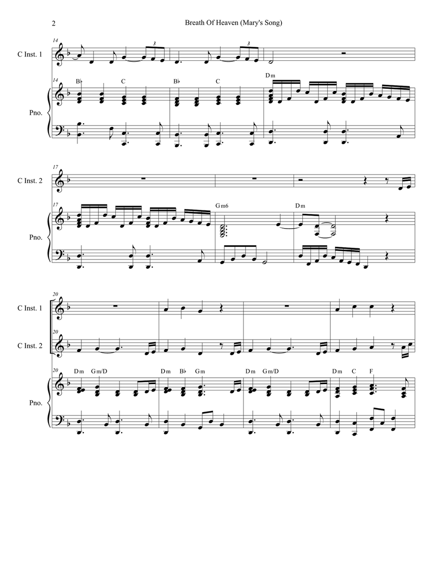 Breath Of Heaven (Mary's Song) Flute scores gallery preview page 2