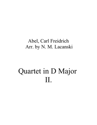 Book cover for Quartet in D Major Movement 2