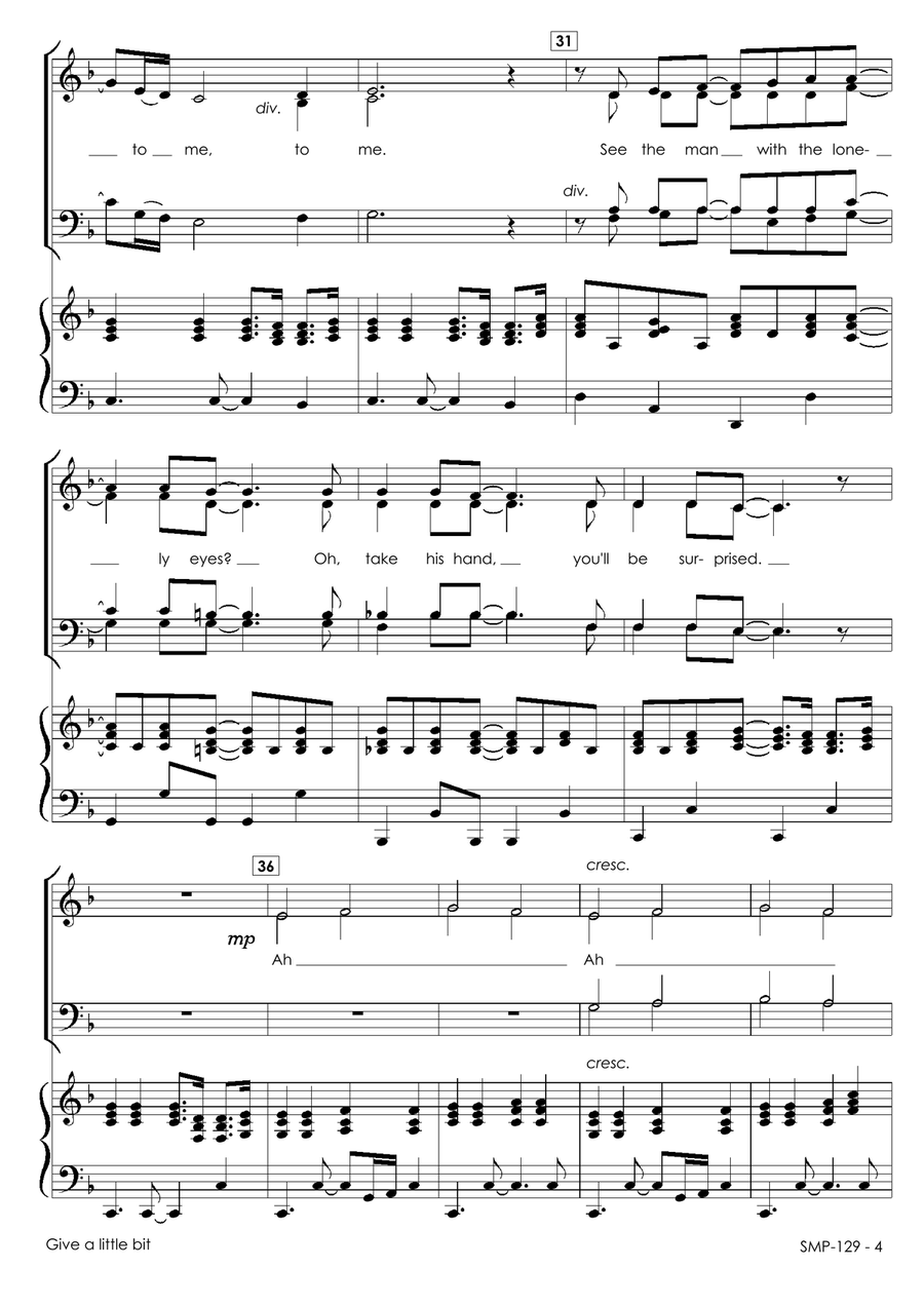 Give A Little Bit 4-Part scores gallery preview page 6