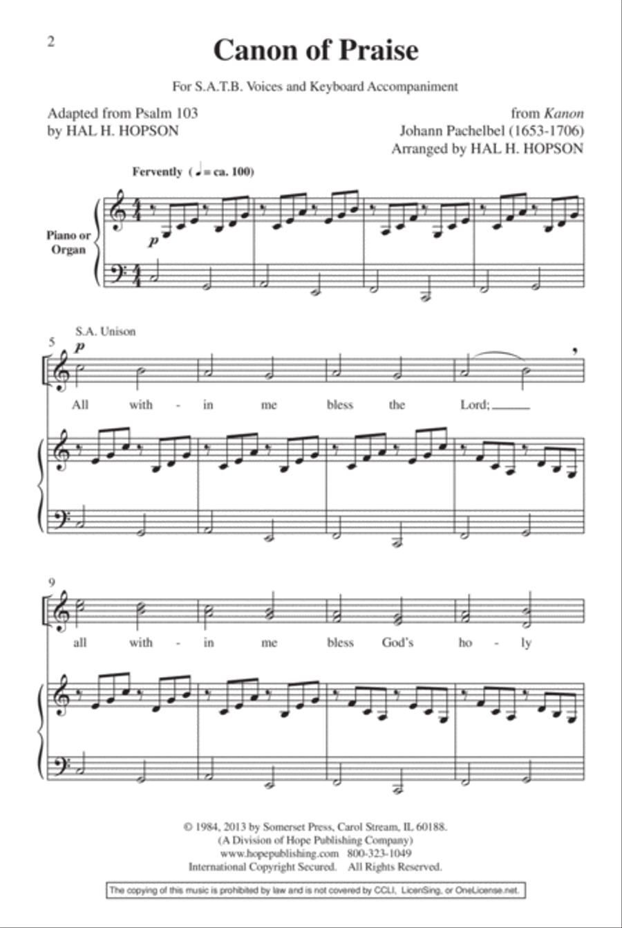 Canon of Praise Canon of Praise 4-Part scores gallery preview page 3