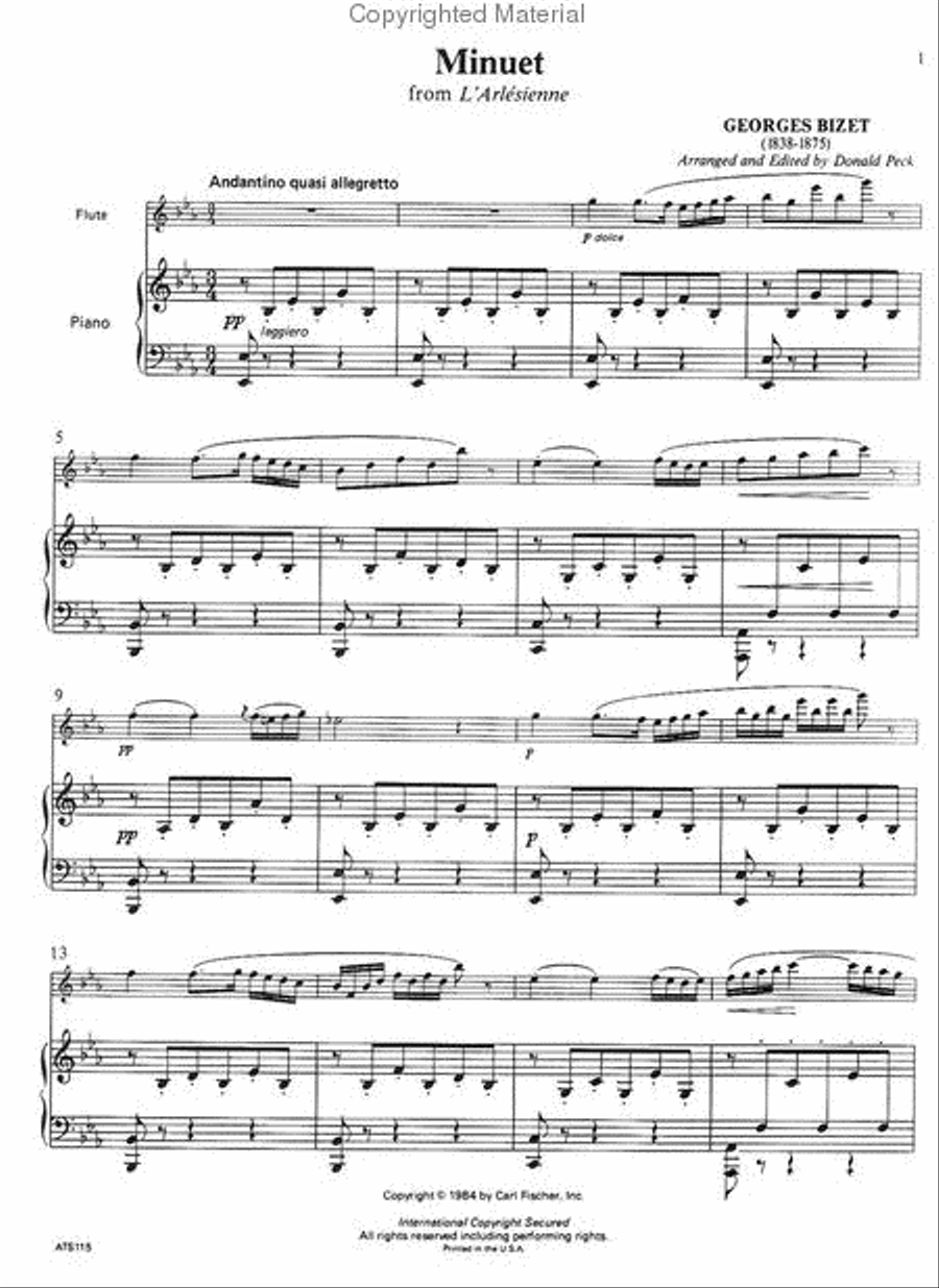 Minuet Flute Solo scores gallery preview page 2