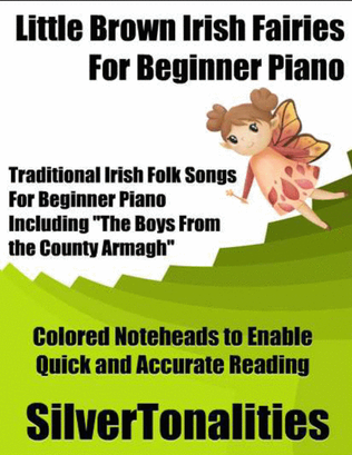 Book cover for Little Brown Irish Fairies for Beginner Piano  
