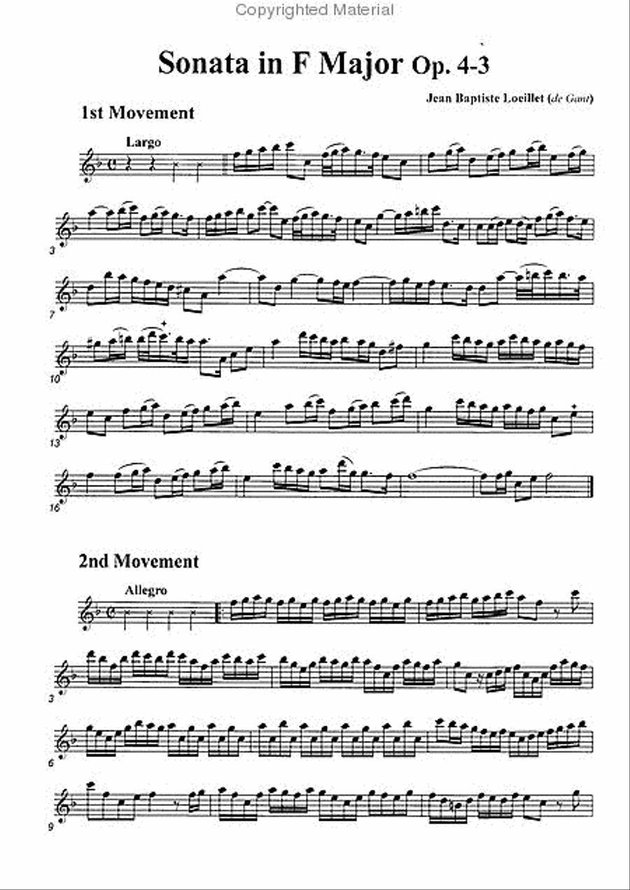 Sonata in F major, Op. 4-3 Alto Recorder scores gallery preview page 2
