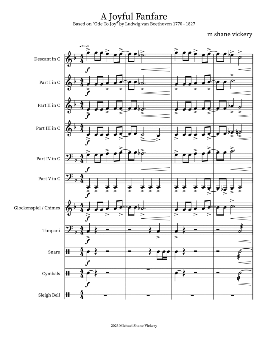 A Joyful Fanfare Concert Band scores gallery preview page 1