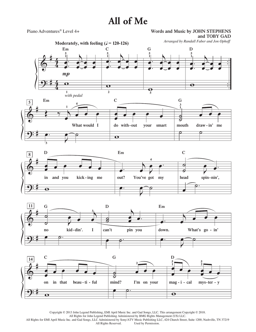 All of Me Piano Method scores gallery preview page 1