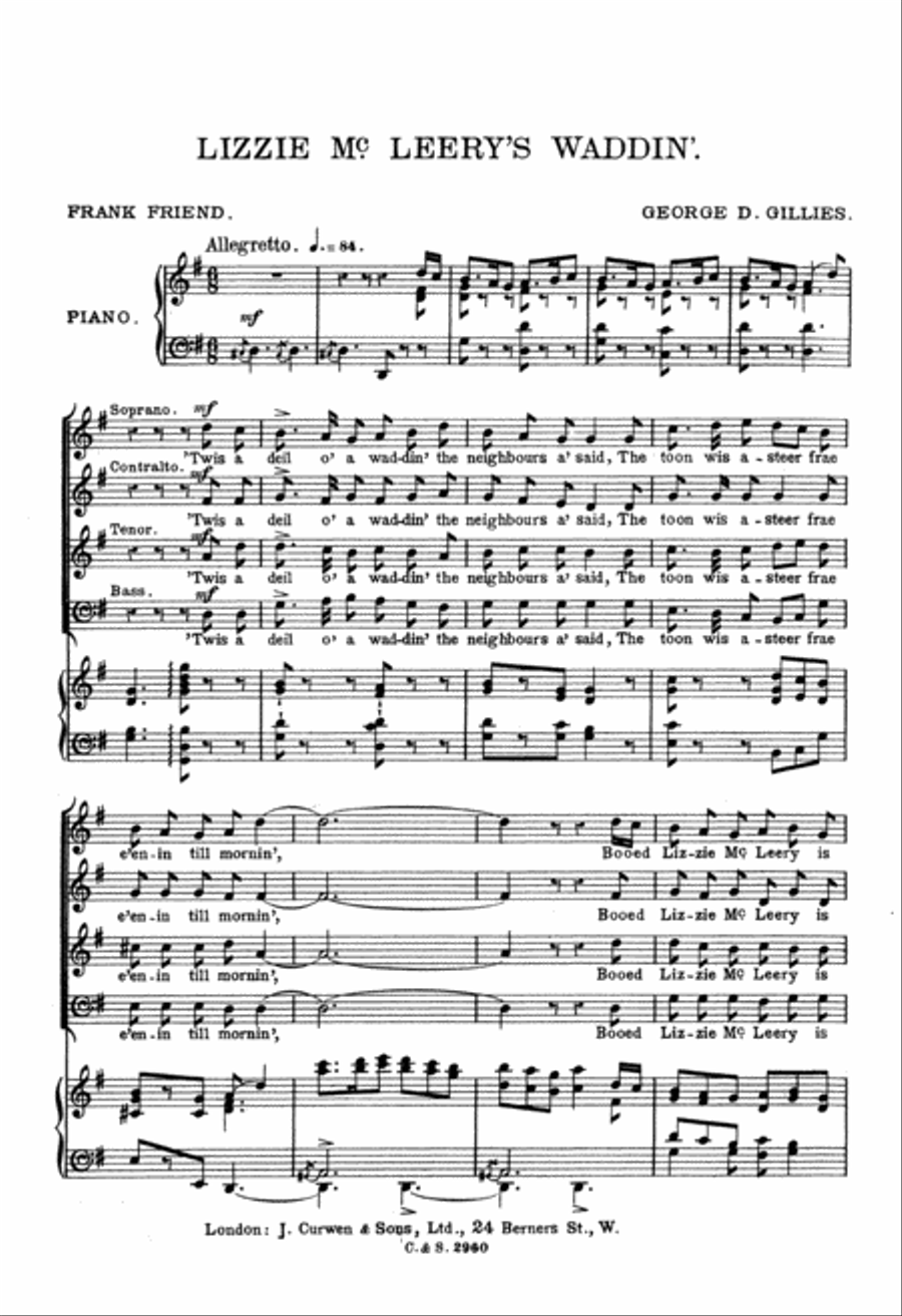 Lizzie Mcleerys Waddin 4-Part scores gallery preview page 1
