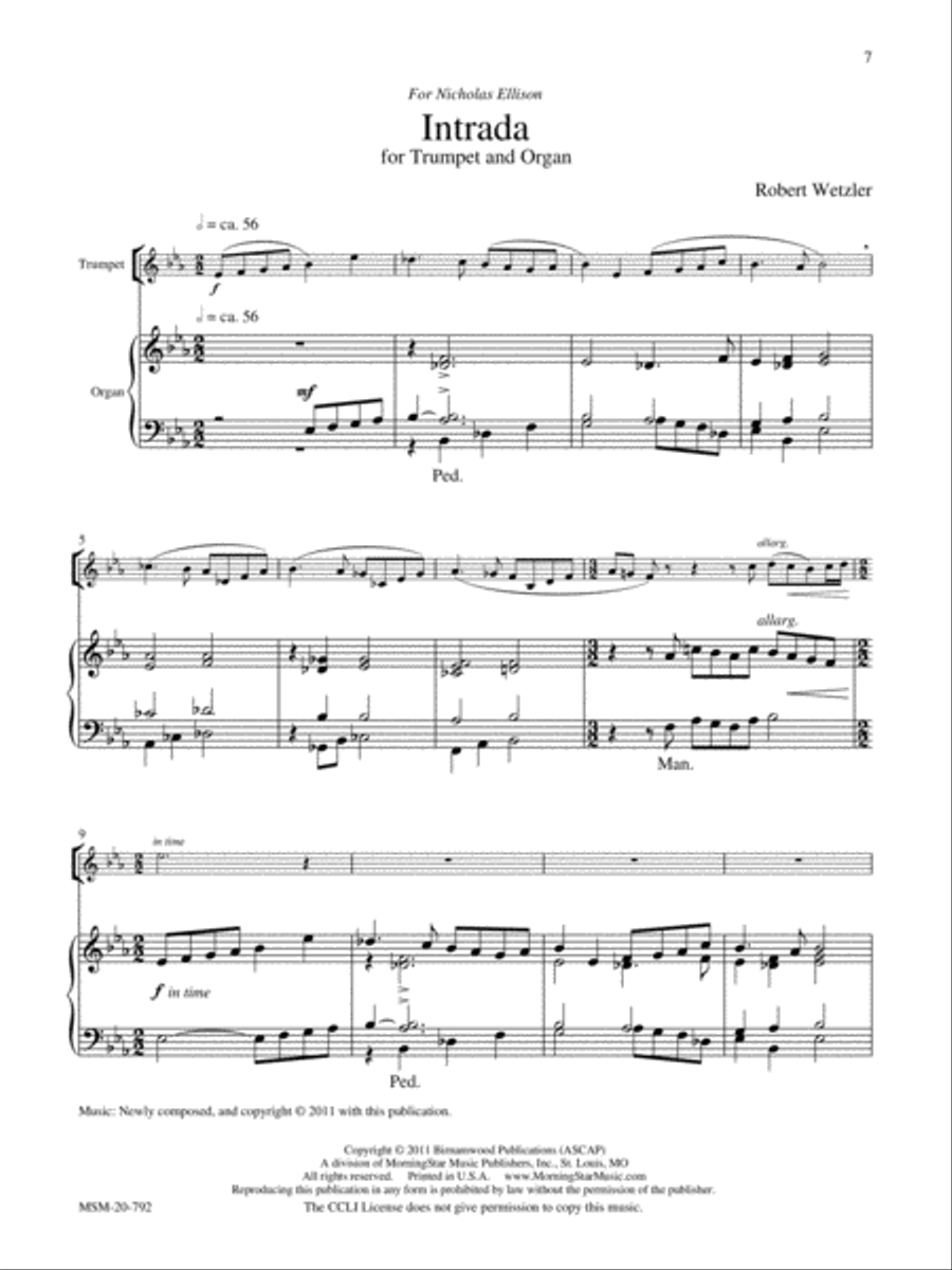 Four Pieces for Trumpet and Organ Trumpet scores gallery preview page 4