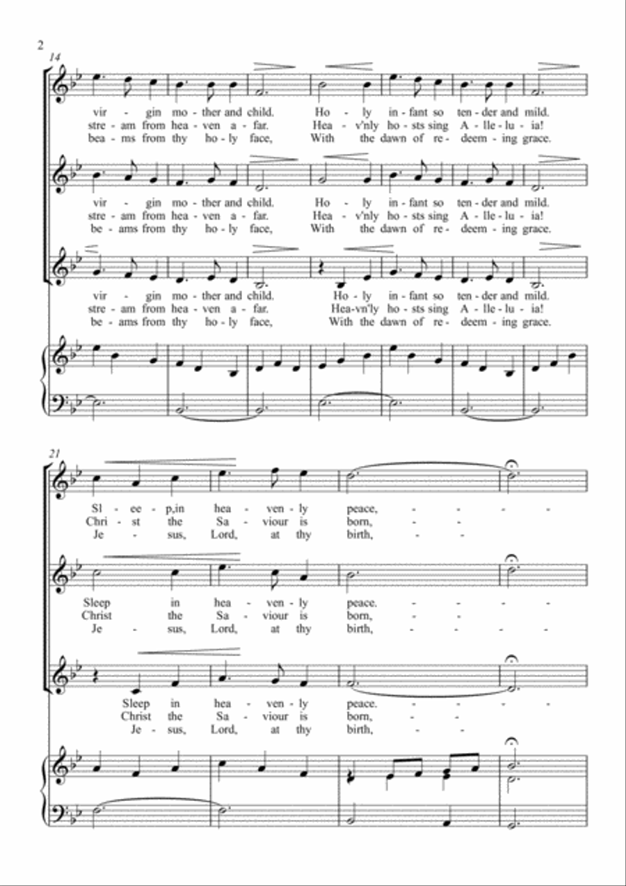 Silent Night SSA Silent Night SSA SSA scores gallery preview page 2