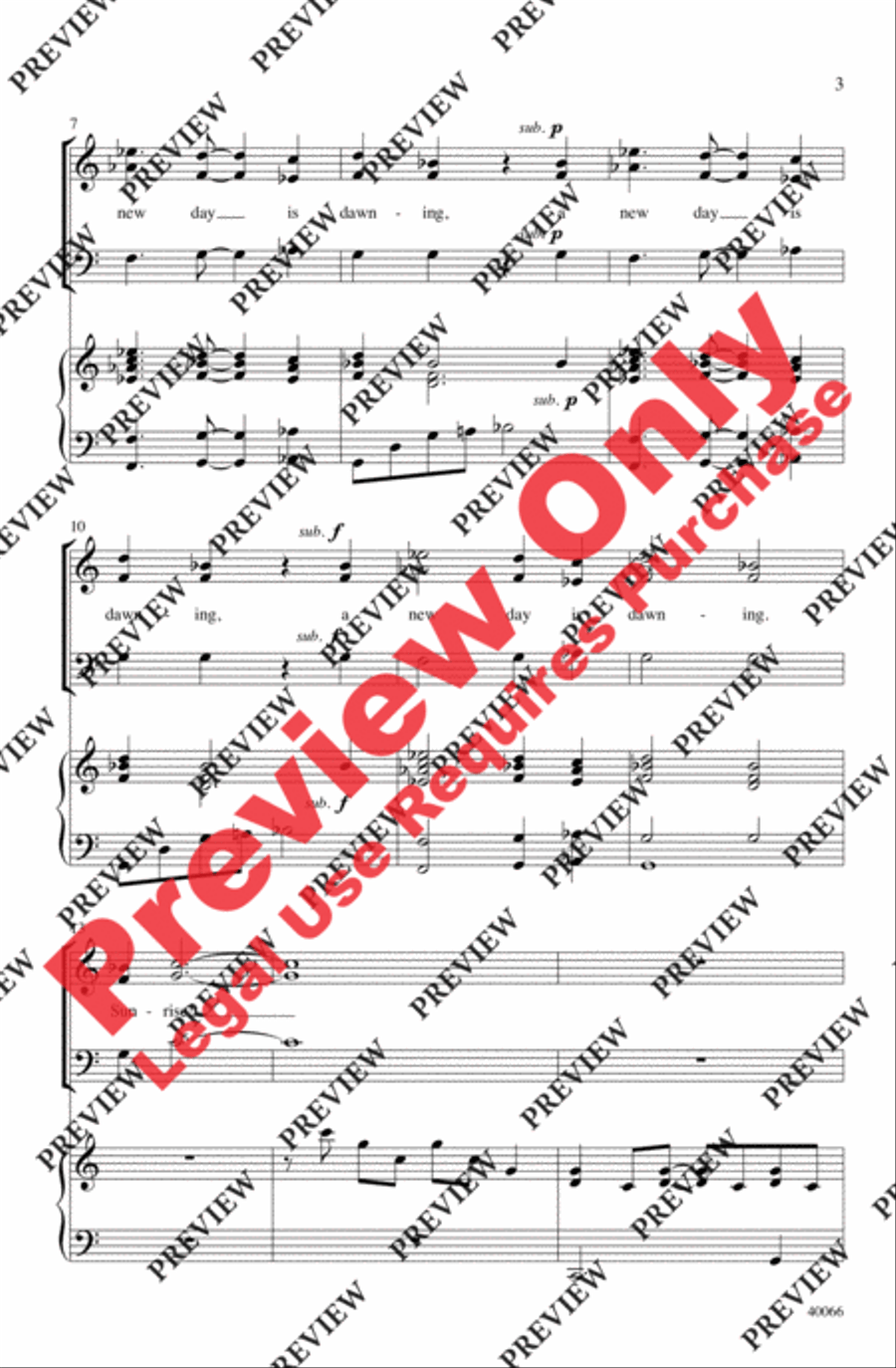 Sunrise Sunrise 3-Part scores gallery preview page 3