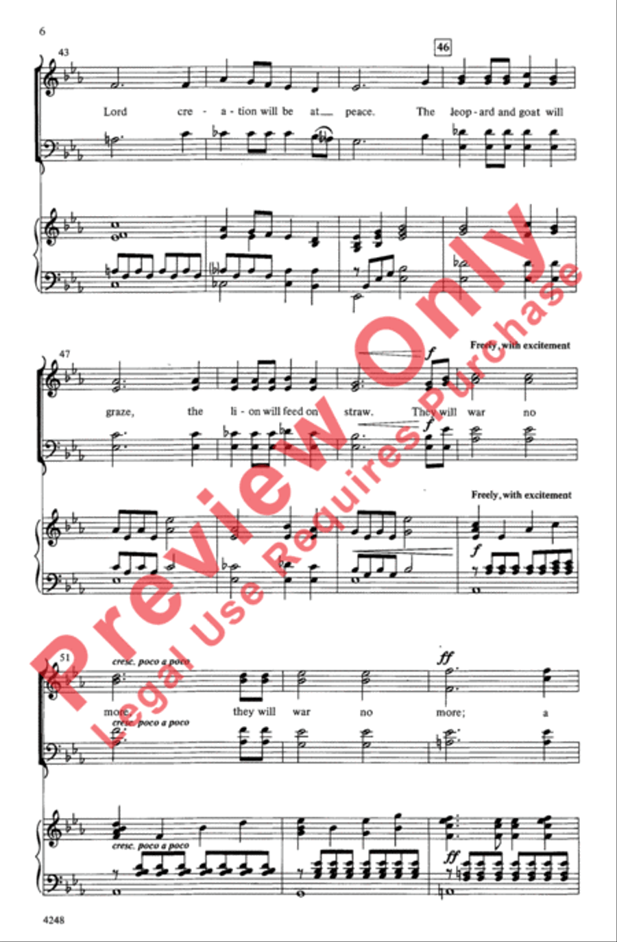 Creation Will Be at Peace 4-Part scores gallery preview page 6