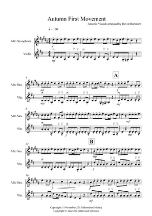 Autumn "Four Seasons" for Alto Saxophone and Violin Duet