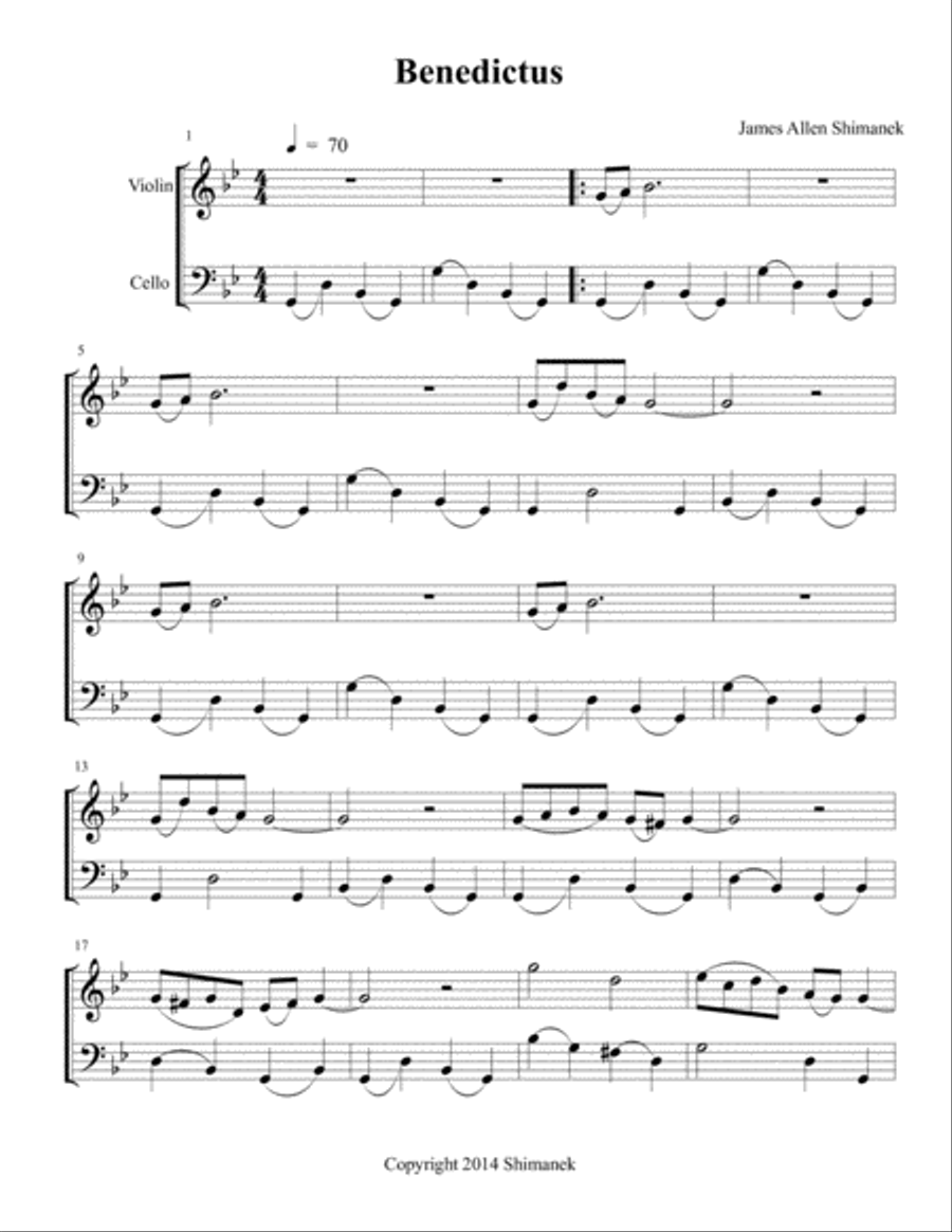 Benedictus Benedictus String Duet scores gallery preview page 2