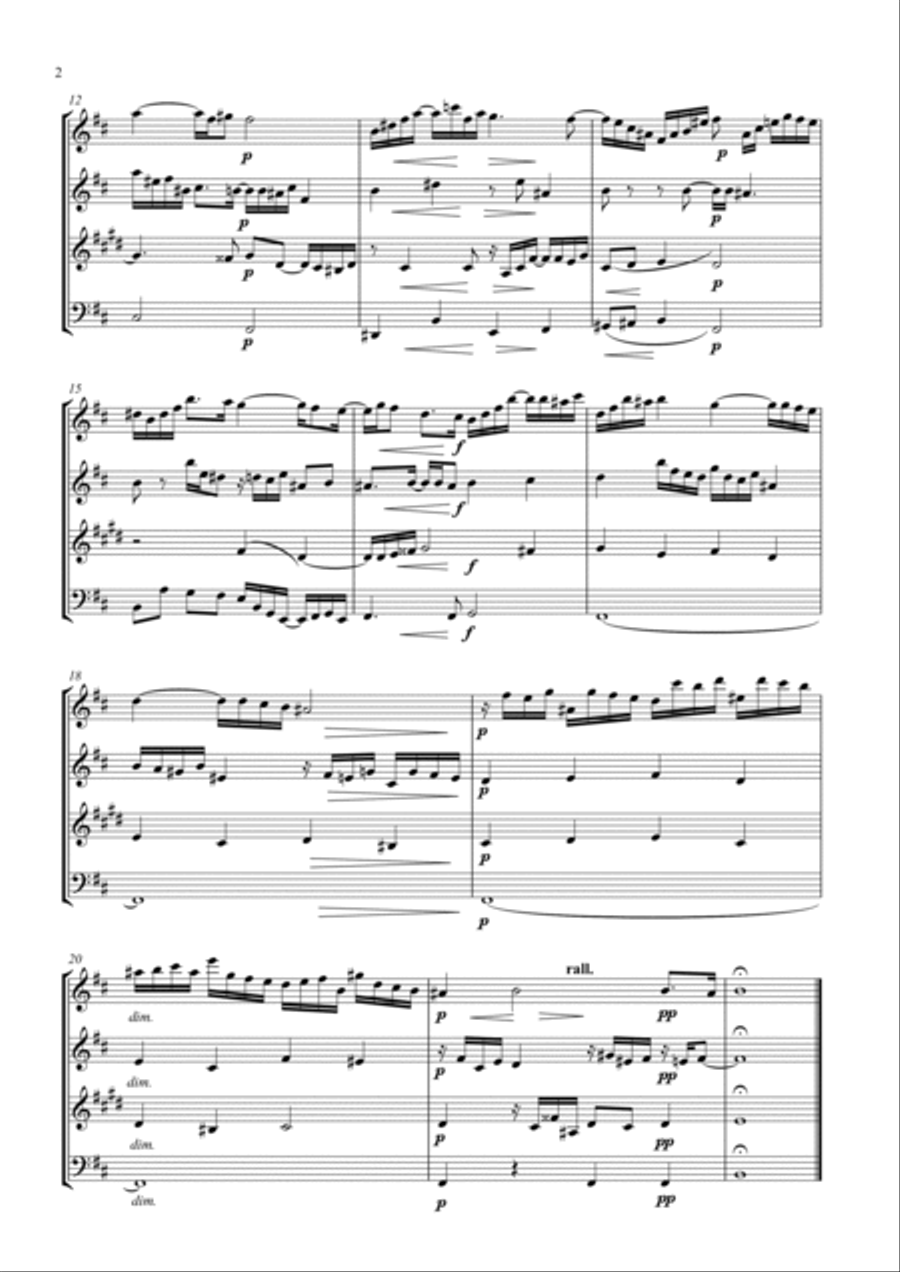 Bach Prelude and Fugue No. 12 arr. Woodwind Quartet Woodwind Quartet scores gallery preview page 2