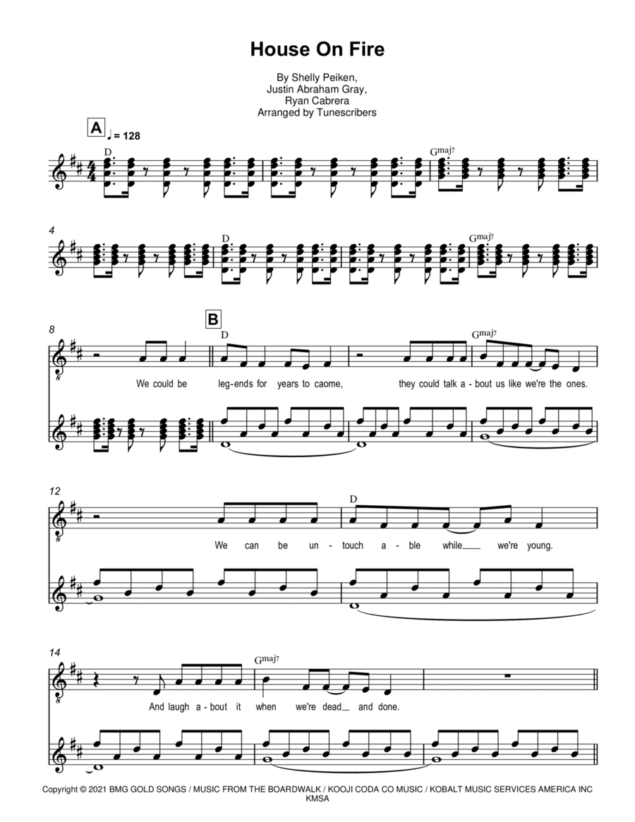 House On Fire Acoustic Guitar scores gallery preview page 1