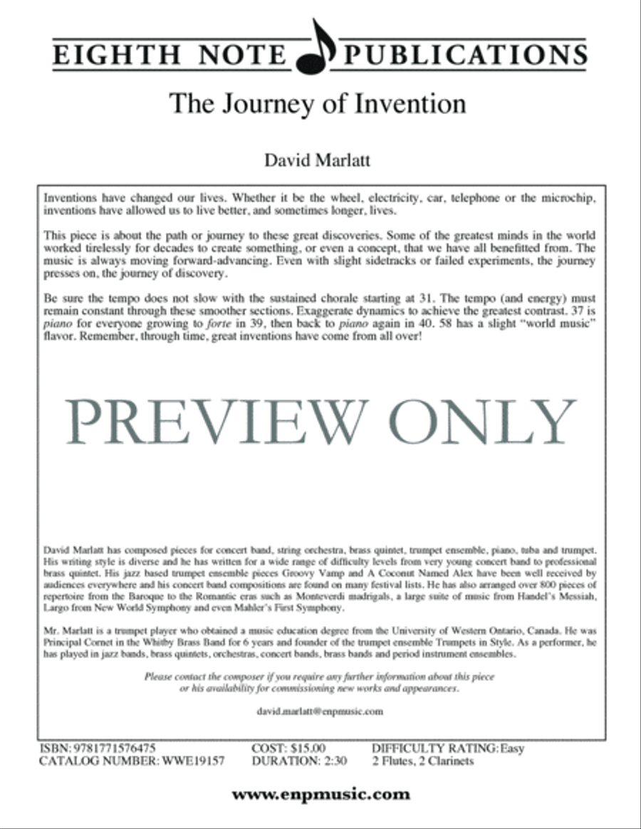 The Journey of Invention by David Marlatt Woodwind Quartet - Sheet Music page 2