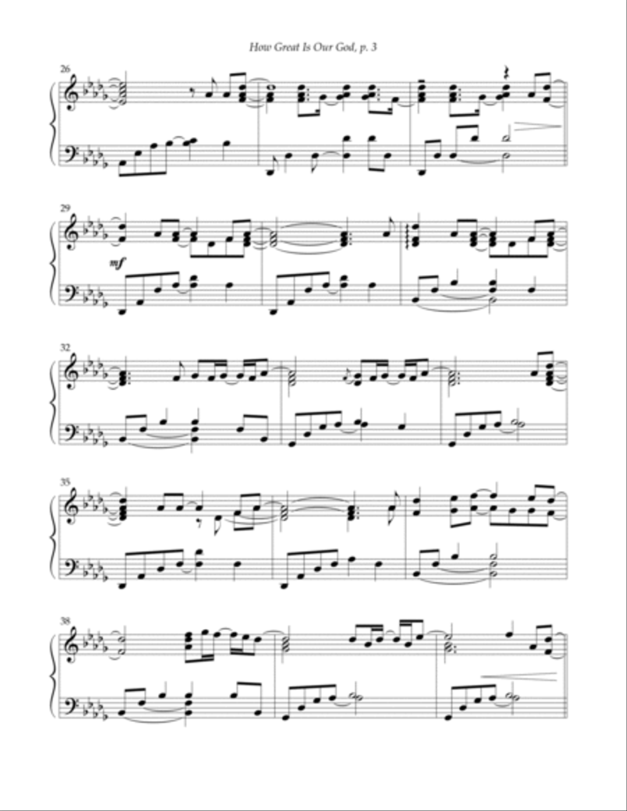 How Great Is Our God Piano Solo scores gallery preview page 3