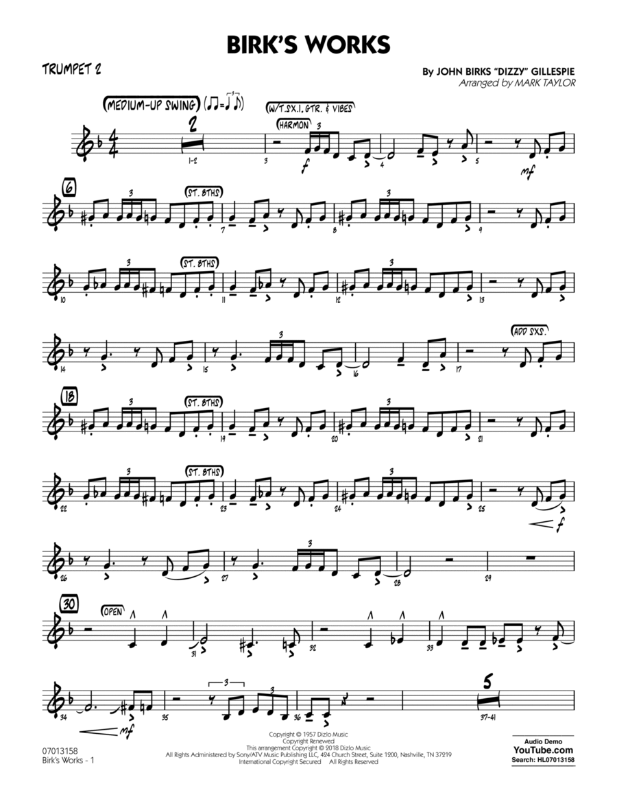 Birk's Works - Trumpet 2 Trumpet scores gallery preview page 1