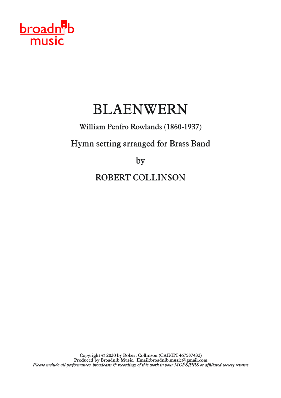 BLAENWERN - Hymn setting for Brass Band Brass Band scores gallery preview page 1