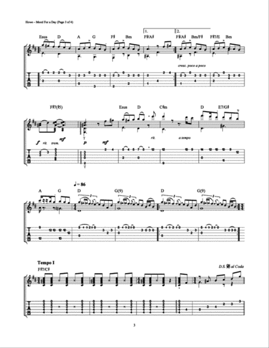 Mood for a Day Electric Guitar scores gallery preview page 3