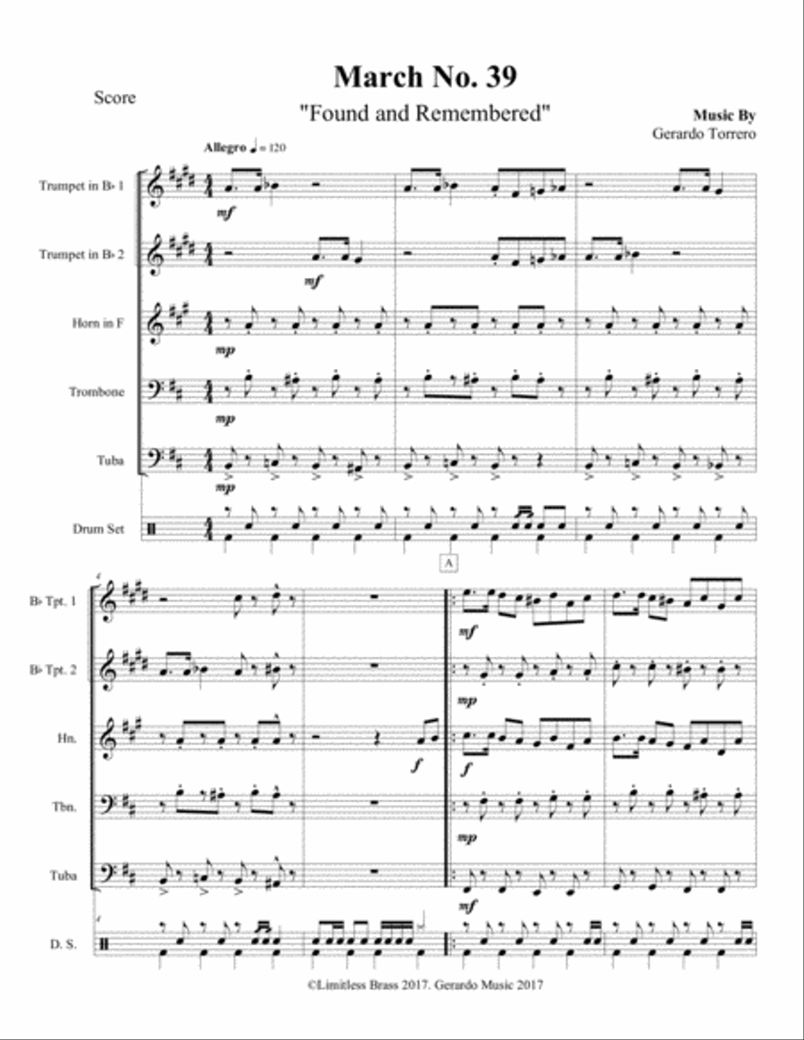 March no.39 (Ending1) Brass Ensemble scores gallery preview page 2