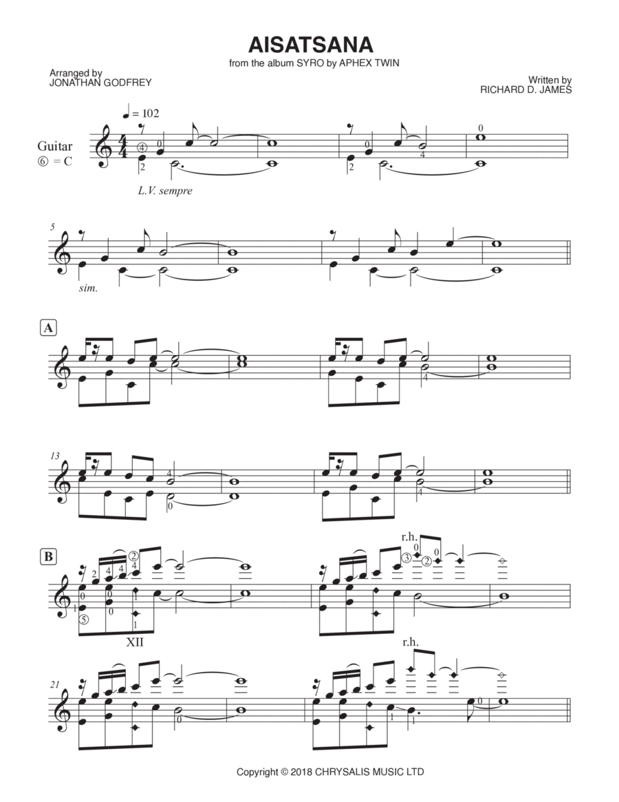 Aisatsana Guitar Solo scores gallery preview page 1