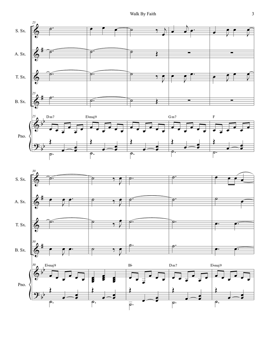Walk By Faith Walk By Faith Saxophone Quartet scores gallery preview page 3