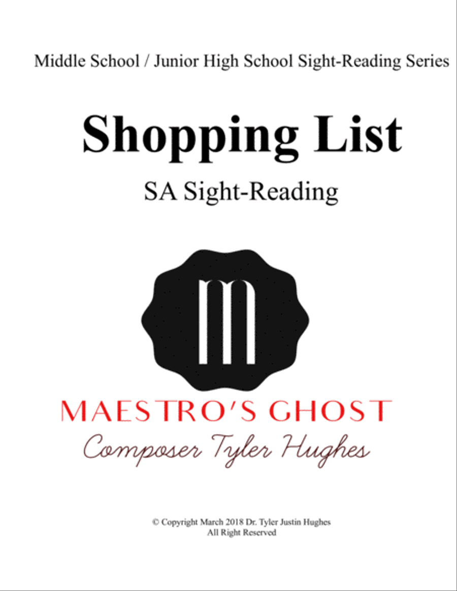 Shopping List (Sight-Reading) SA - Digital Sheet Music