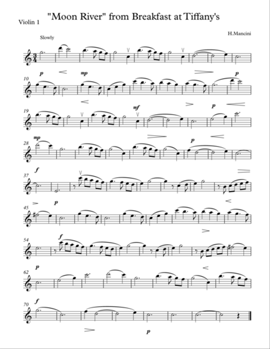 Moon River Moon River String Quartet scores gallery preview page 4