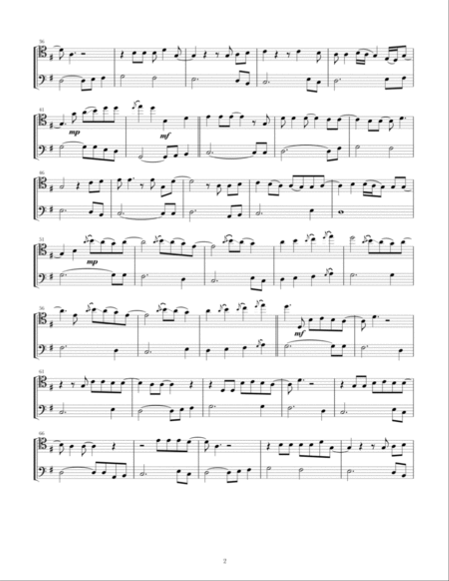 Wonderful Tonight String Duet scores gallery preview page 2