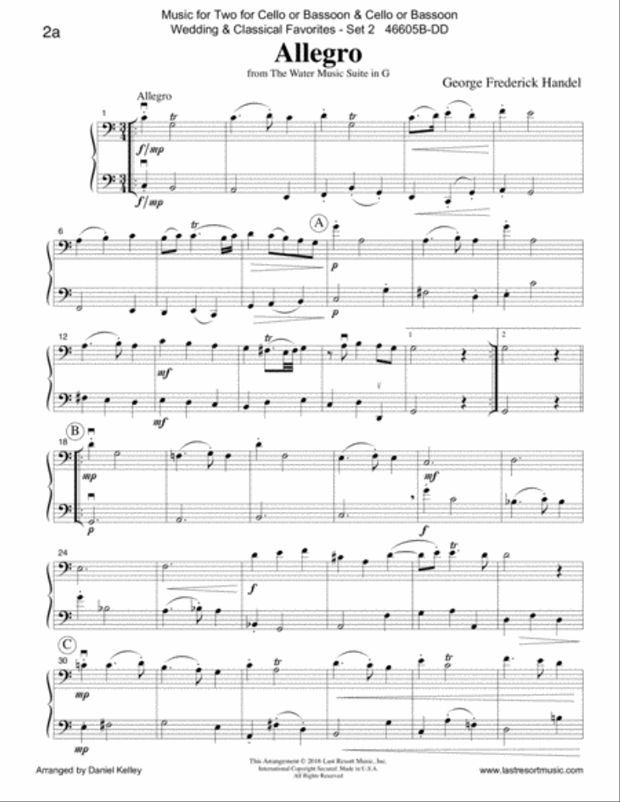 Music for Two Wedding & Classical Favorites for Cello Duet, Bassoon Duet or Cello and Bassoon Duet - Woodwind Trio scores gallery preview page 6