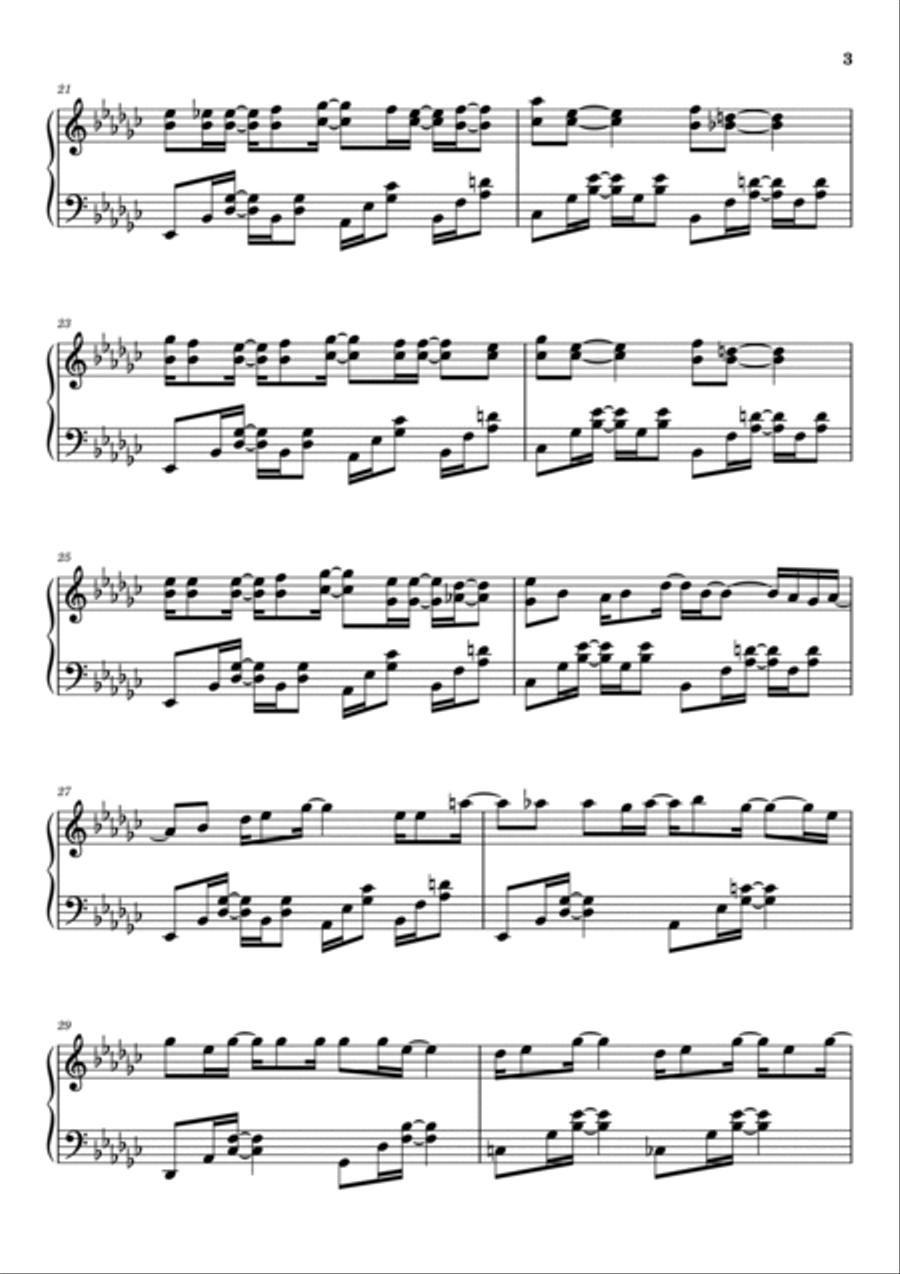 Virtual Insanity Piano Solo scores gallery preview page 3