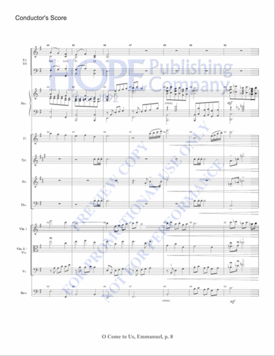 O Come to Us, Emmanuel Choir scores gallery preview page 8