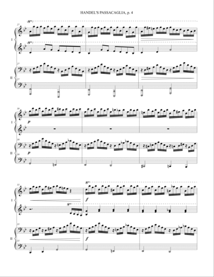 Variations on Handel's Passacaglia (Piano Duet) 1 Piano, 4-Hands scores gallery preview page 4