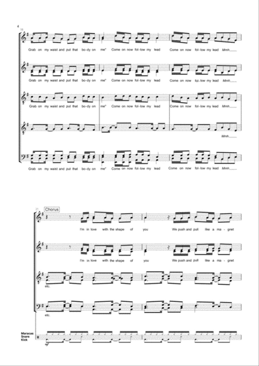 Shape Of You Divisi scores gallery preview page 4