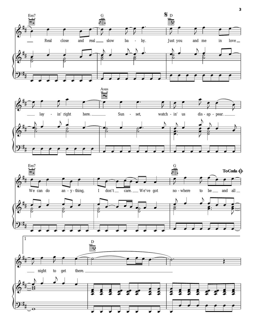 All Night To Get There Piano, Vocal, Guitar scores gallery preview page 3