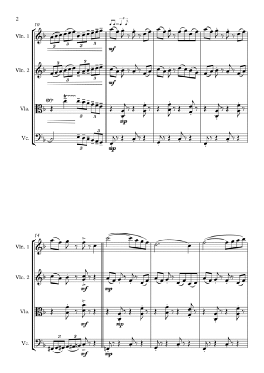 Singing In The Rain String Quartet scores gallery preview page 2
