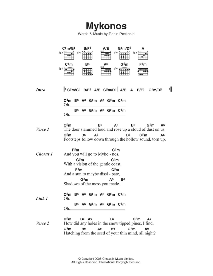 Mykonos Easy Guitar scores gallery preview page 1