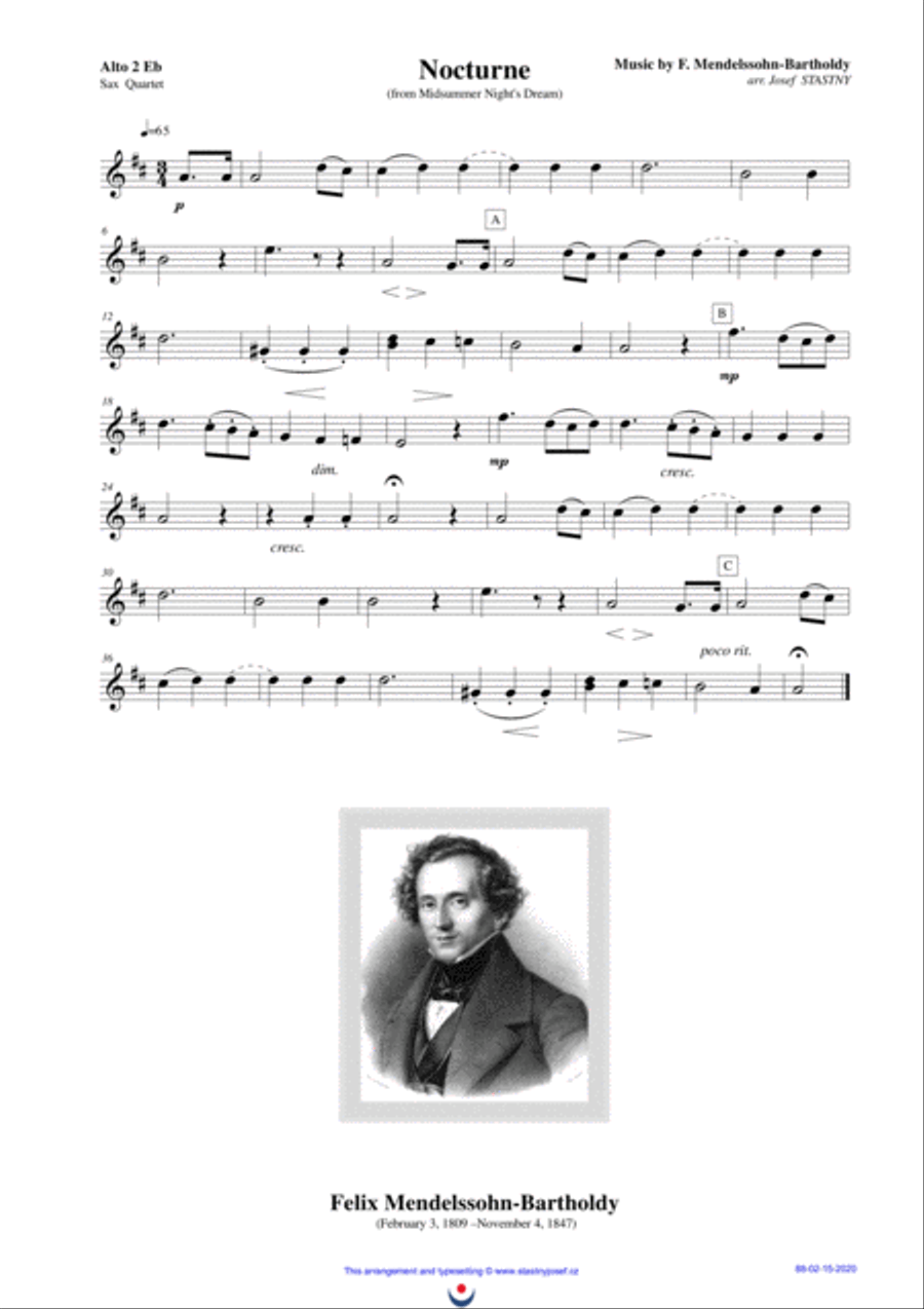 Nocturne ( Midsummer Night's Dream) Woodwind Quartet scores gallery preview page 3