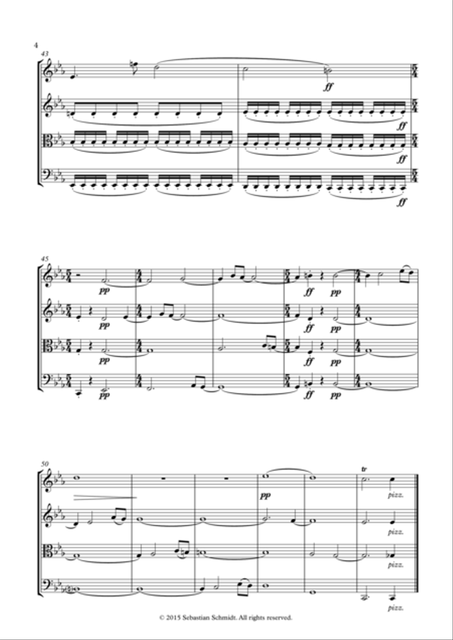 String Quartet in C-minor, Op. 1 - 'Midnight' String Quartet scores gallery preview page 4