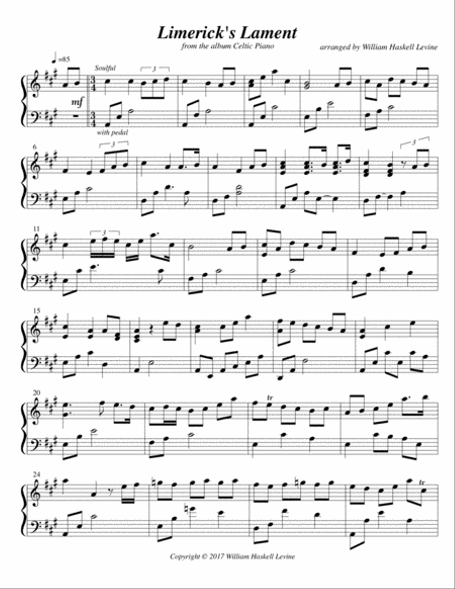 CELTIC PIANO - Limerick's Lament Piano Solo scores gallery preview page 2