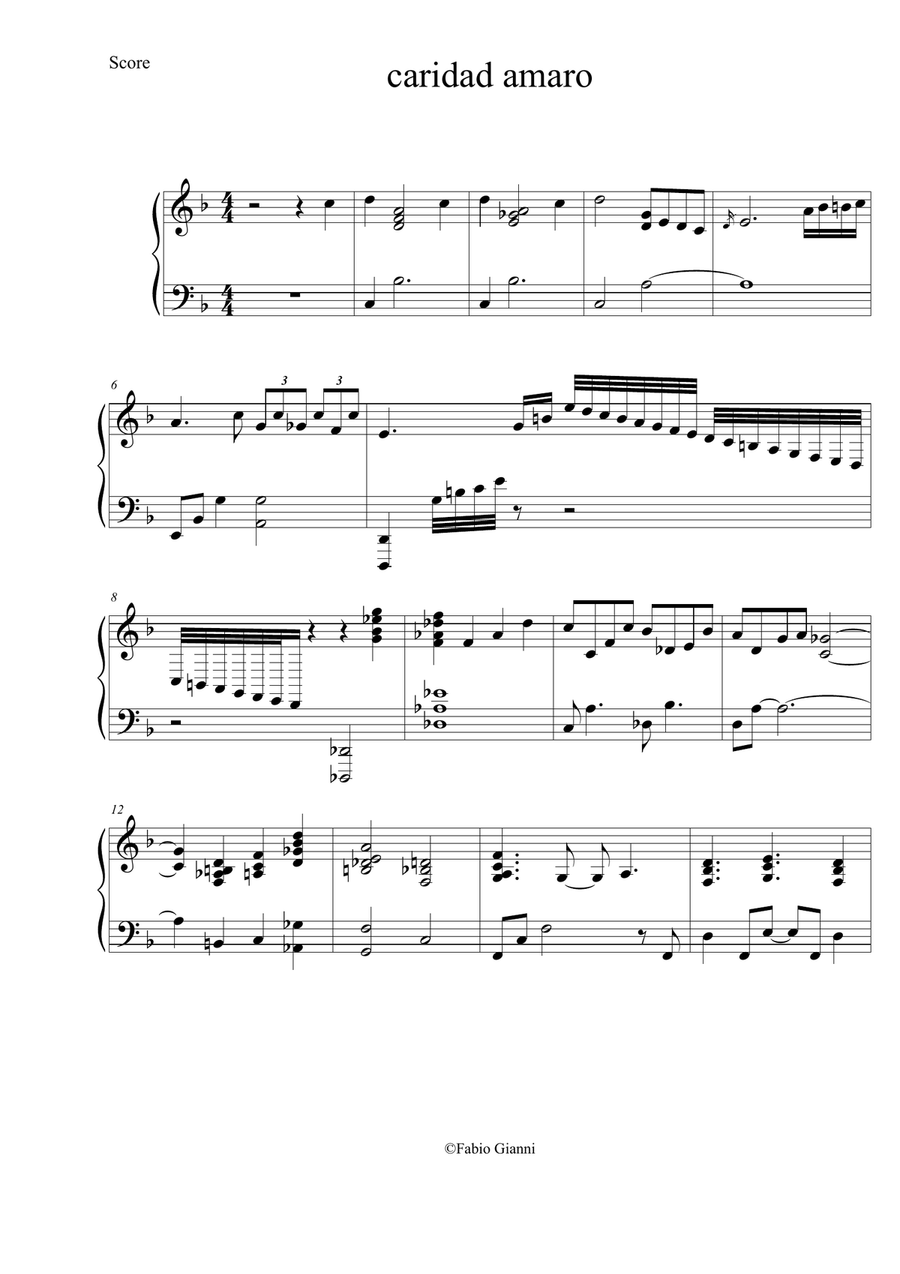 caridad amaro caridad amaro Piano Solo scores gallery preview page 1